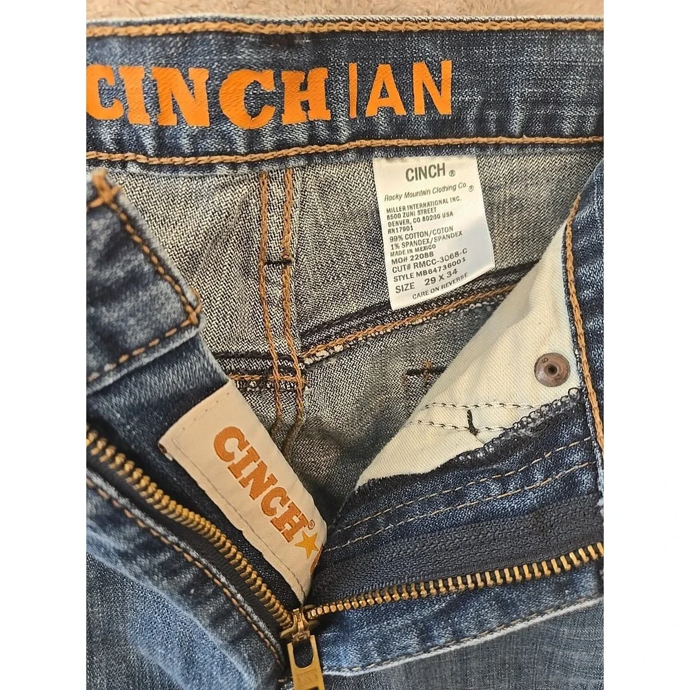 Cinch Ian Men's White Label Slim Fit Medium Wash Jeans MB64736001 Sz 29x34
